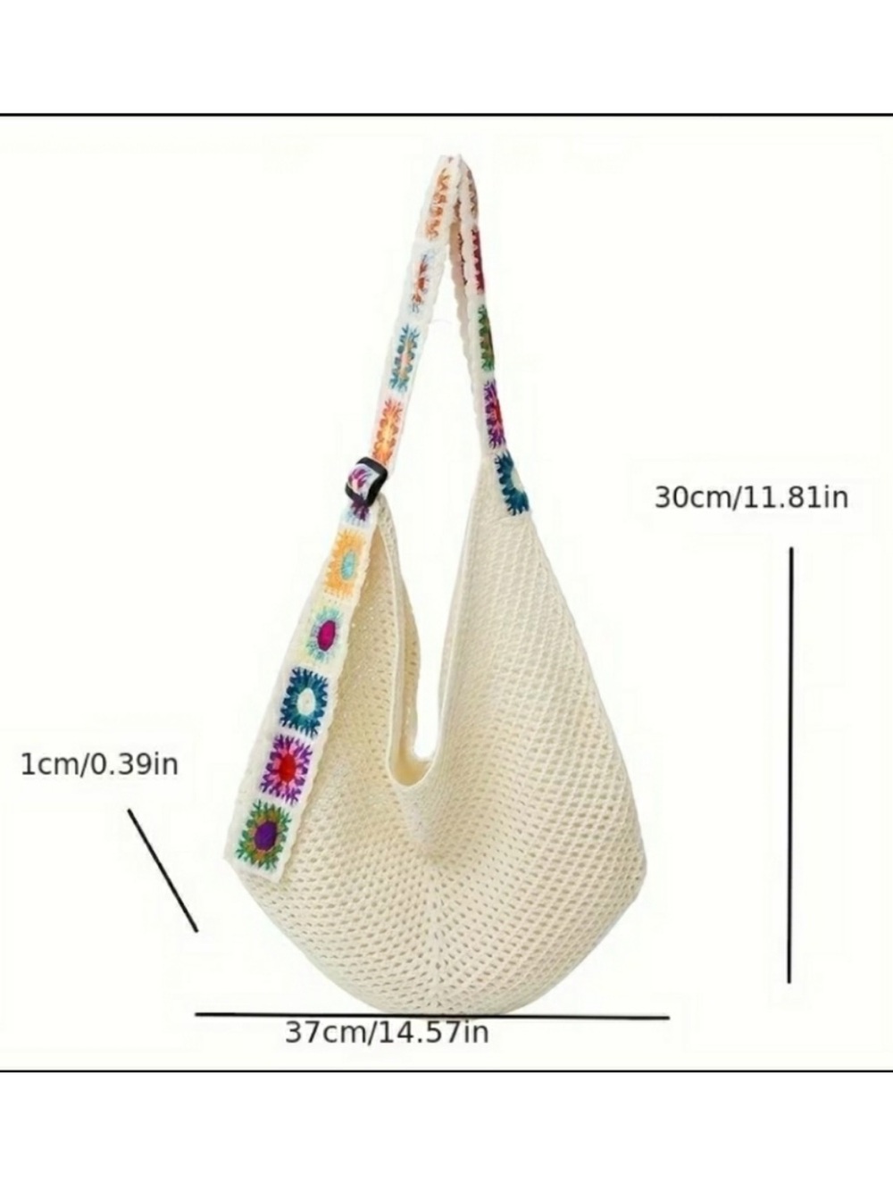 Woven Yellow Crochet Hobo Bag - Picture 3 of 4